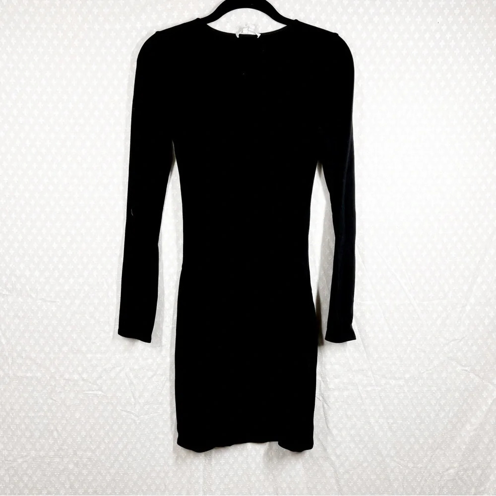 Helmut Lang Black Long‎ Sleeve Knit Bodycon Dress